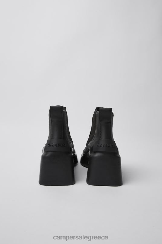 design rain μαύρα δερμάτινα μποτάκια με τακούνια Camper V20TF575 μαύρος