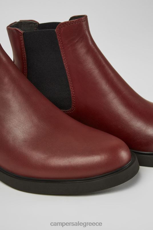 αποκλειστικά μποτάκια από μπορντό δέρμα iman Camper V20TF597 Βουργουνδία