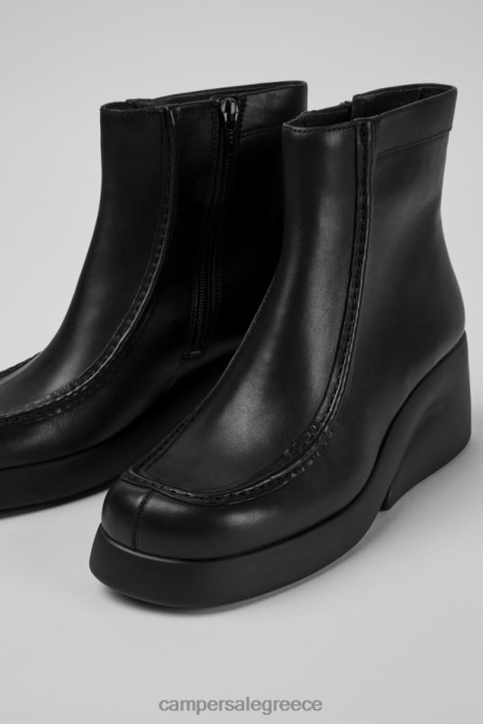 αποκλειστικές γυναικείες μαύρες δερμάτινες μπότες kaah Camper V20TF601 μαύρος