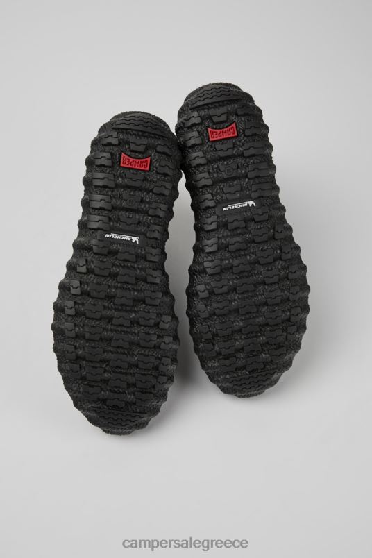 γυναικεία μποτάκια από ύφασμα και δερμάτινα γυάλινα σκούρα πράσινα michelin Camper V20TF473 πράσινος