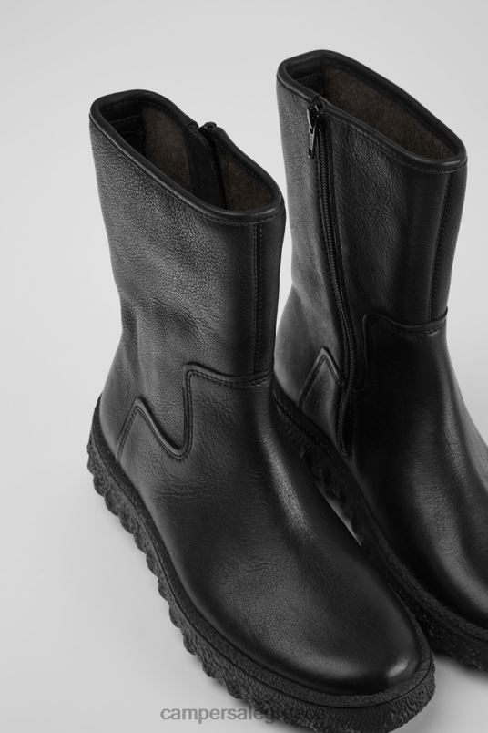 αποκλειστικές γυναικείες γυναικείες μαύρες δερμάτινες μπότες michelin Camper V20TF478 μαύρος