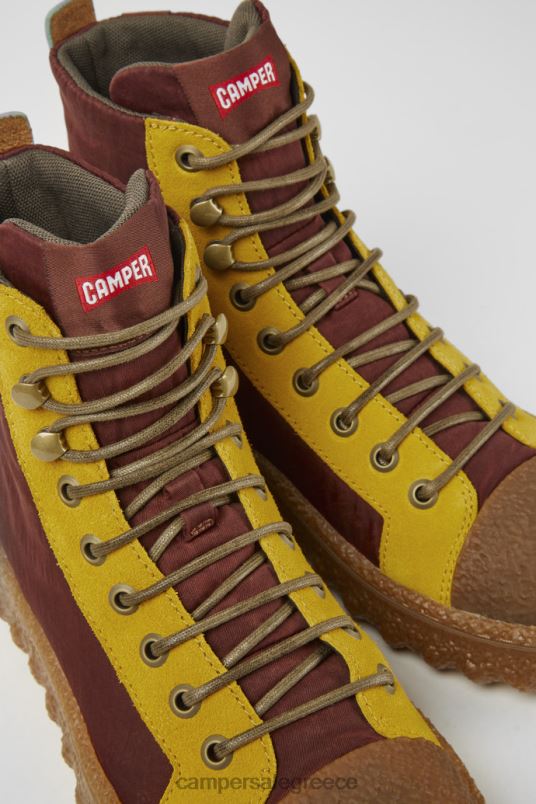 Αποκλειστικά μποτάκια michelin μπορντό και κίτρινα Camper V20TF595 Βουργουνδία