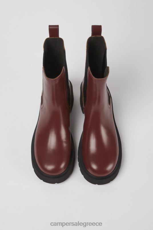 σχέδιο milah μπορντό δερμάτινες μπότες για γυναίκες Camper V20TF459 Βουργουνδία