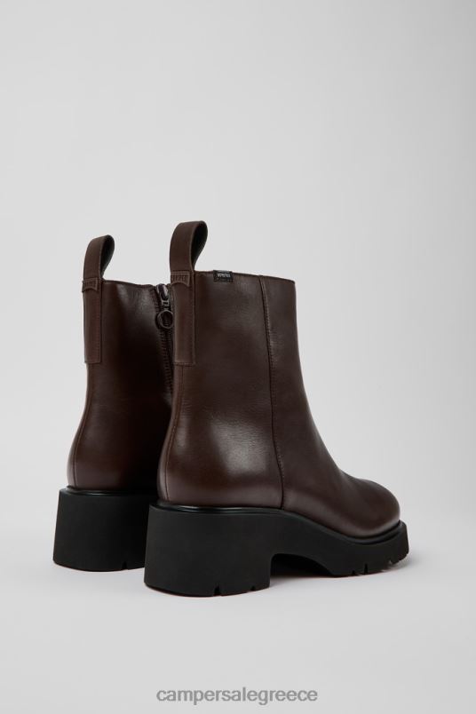 αποκλειστικές γυναικείες μπότες milah gore-tex καφέ δερμάτινες με φερμουάρ Camper V20TF457 καφέ