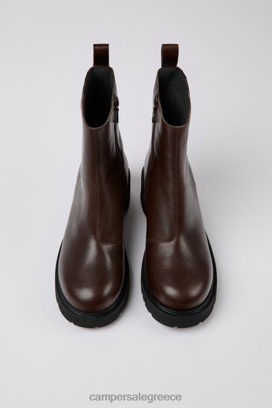 αποκλειστικές γυναικείες μπότες milah gore-tex καφέ δερμάτινες με φερμουάρ Camper V20TF457 καφέ