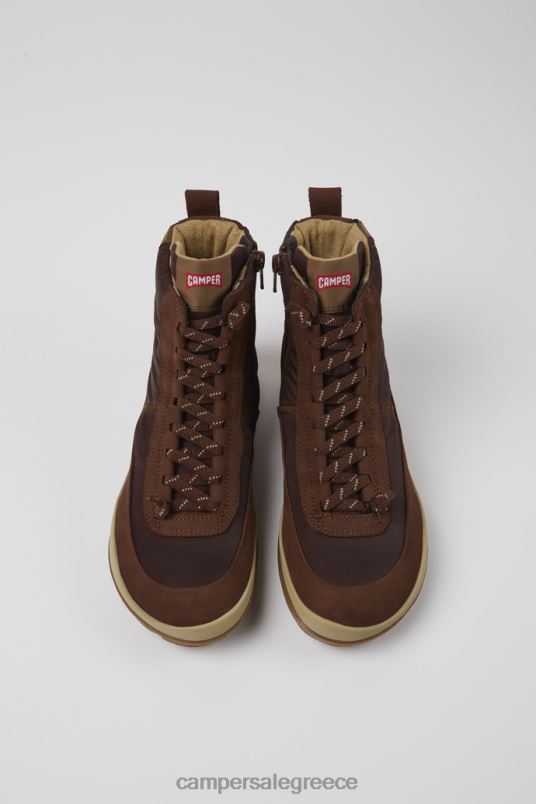 αποκλειστικές γυναικείες μπότες peu pista michelin καφέ ανακυκλωμένες από νάιλον και δέρμα Camper V20TF488 καφέ