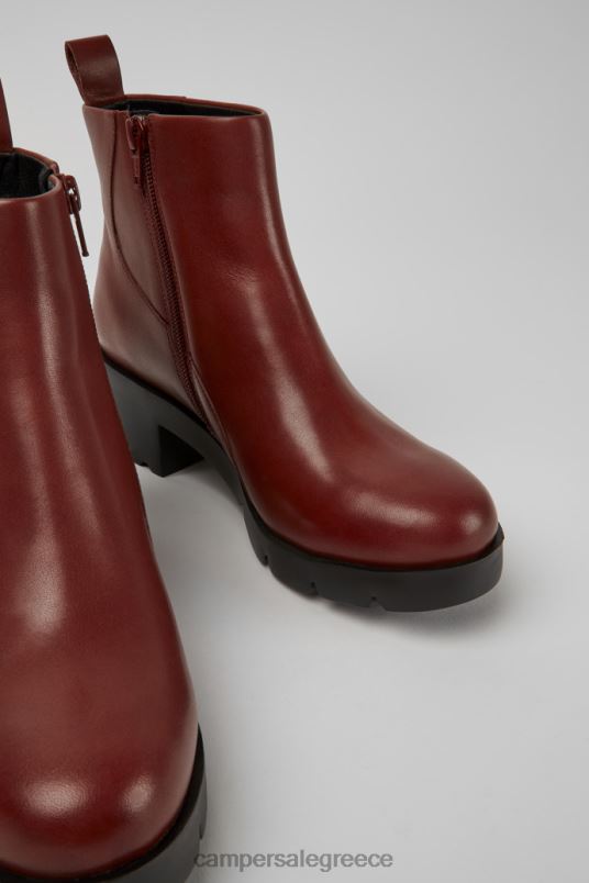wanda κόκκινο-καφέ μποτάκι με φερμουάρ για γυναίκες νέες αφίξεις Camper V20TF618 το κόκκινο