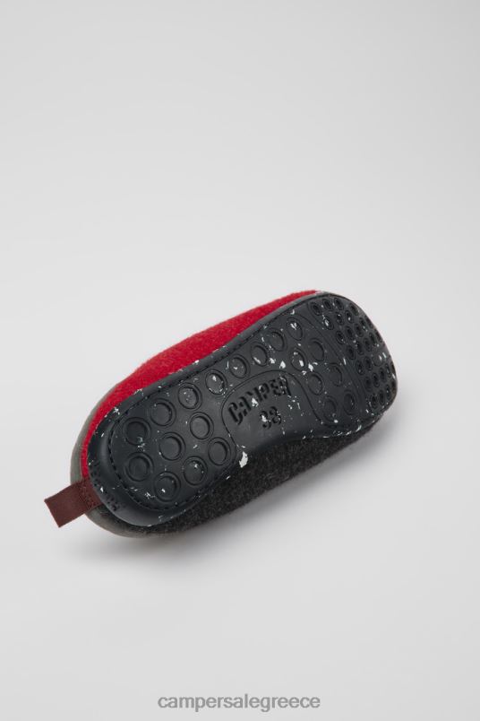 δίδυμα γκρι κόκκινο και μπορντό μάλλινες παντόφλες αποκλειστικά για γυναίκες Camper V20TF1174 γκρί