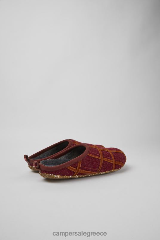 twins αποκλειστικές γυναικείες παντόφλες από μαλλί μπορντό Camper V20TF1185 Βουργουνδία