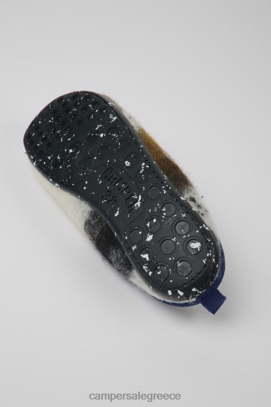 wabi μπλε ασπρόμαυρες παντόφλες από ανακυκλωμένο μαλλί για γυναίκες νέες αφίξεις Camper V20TF1177 μπλε