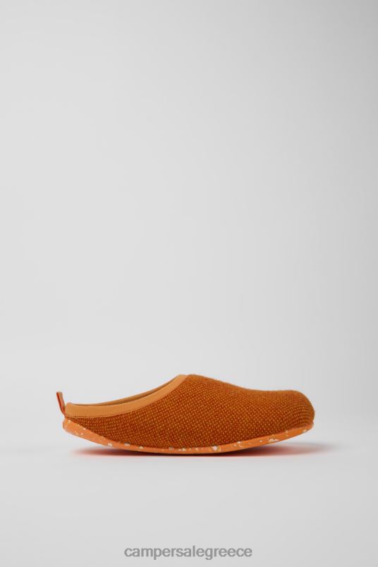 αποκλειστικές γυναικείες παντόφλες από μαλλί και βισκόζη πορτοκαλί wabi Camper V20TF1178 πορτοκάλι