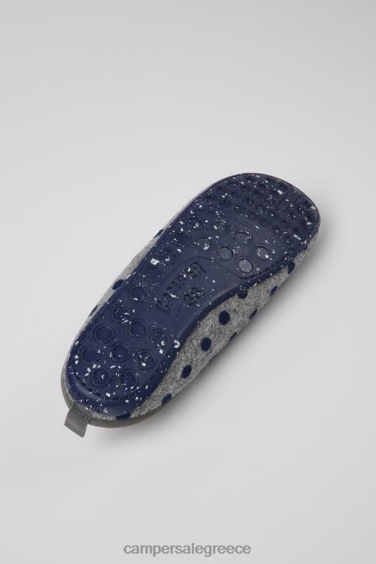 Γυναικείες μάλλινες παντόφλες με σχέδιο wabi γκρι και μπλε Camper V20TF261 γκρί