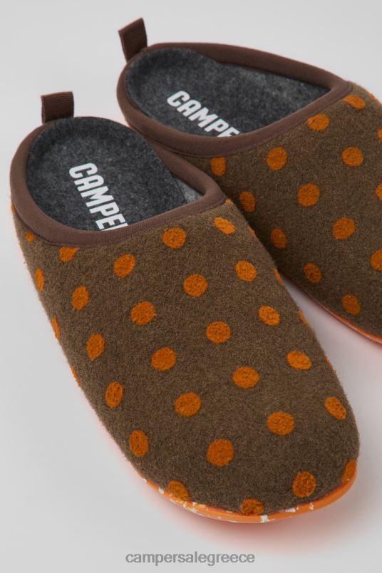 μάλλινες παντόφλες wabi καφέ και πορτοκαλί για γυναίκες νέες αφίξεις Camper V20TF262 καφέ