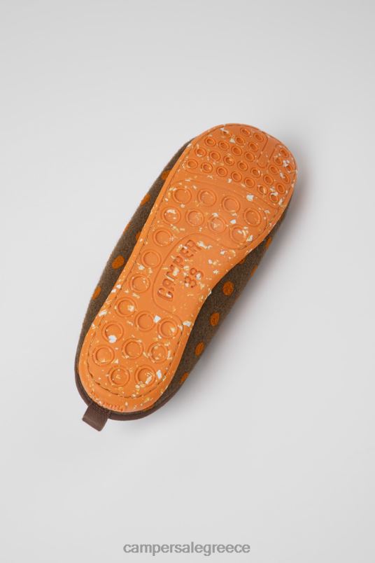 μάλλινες παντόφλες wabi καφέ και πορτοκαλί για γυναίκες νέες αφίξεις Camper V20TF262 καφέ