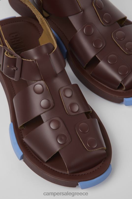 σετ μπορντώ δερμάτινα σανδάλια για γυναίκες αποκλειστικά Camper V20TF1153 Βουργουνδία