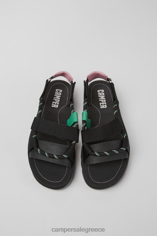 ρογκά μαύρο ροζ και πράσινο δερμάτινα σανδάλια για γυναίκες νέες αφίξεις Camper V20TF194 μαύρος