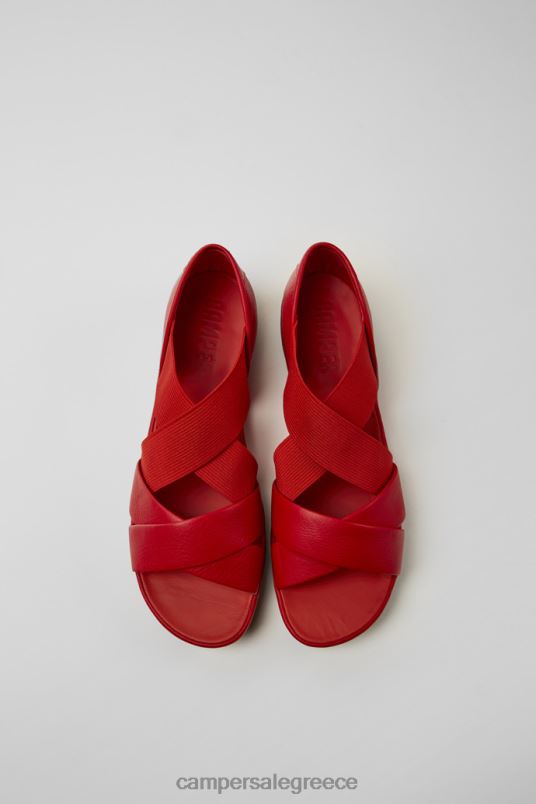 Σχέδιο σωστά κόκκινα δερμάτινα σανδάλια για γυναίκες Camper V20TF199 το κόκκινο