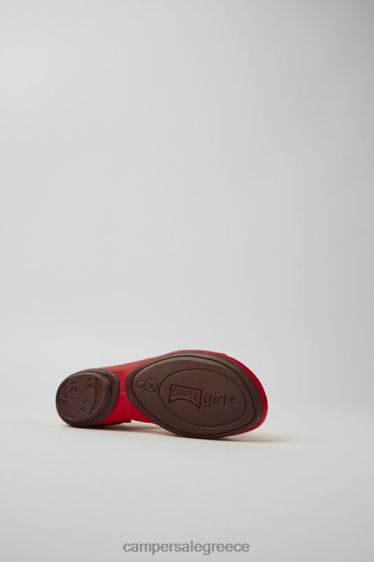 Σχέδιο σωστά κόκκινα δερμάτινα σανδάλια για γυναίκες Camper V20TF199 το κόκκινο