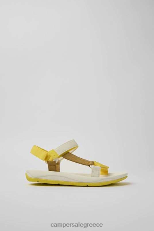 αποκλειστικά ταιριάζουν κίτρινα λευκά και καφέ σανδάλια για γυναίκες Camper V20TF214 κίτρινος