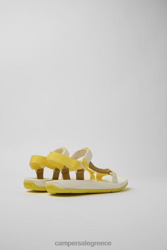 αποκλειστικά ταιριάζουν κίτρινα λευκά και καφέ σανδάλια για γυναίκες Camper V20TF214 κίτρινος