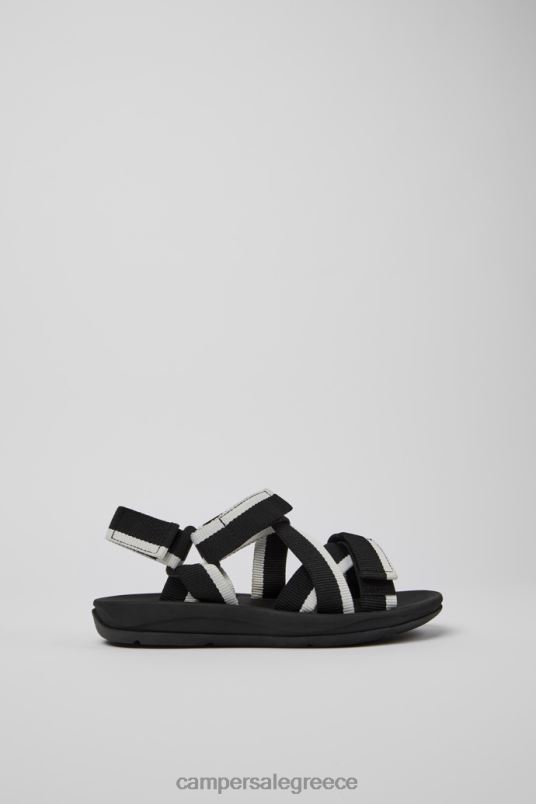 σχεδιαστικά ταιριάζουν ασπρόμαυρα ανακυκλωμένα σανδάλια κατοικίδιων ζώων για γυναίκες Camper V20TF215 μαύρος