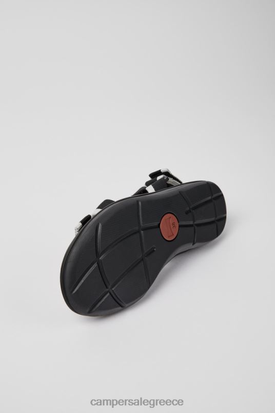 σχεδιαστικά ταιριάζουν ασπρόμαυρα ανακυκλωμένα σανδάλια κατοικίδιων ζώων για γυναίκες Camper V20TF215 μαύρος