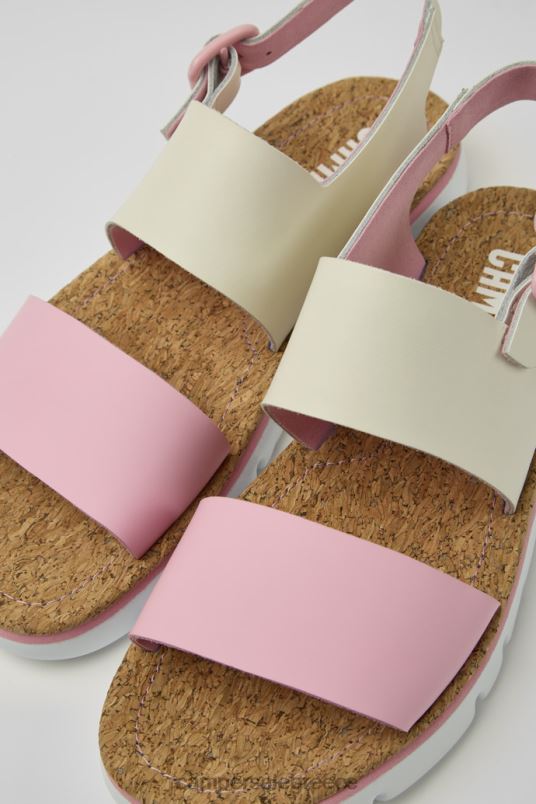 Δερμάτινα σανδάλια ρόγκα λευκά και ροζ για γυναίκες νέες παραλαβές Camper V20TF222 άσπρο