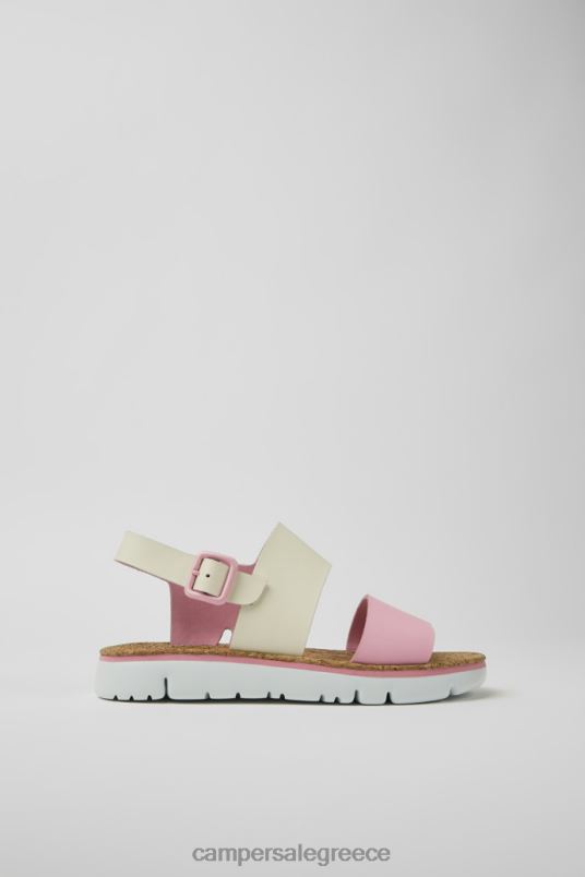 Δερμάτινα σανδάλια ρόγκα λευκά και ροζ για γυναίκες νέες παραλαβές Camper V20TF222 άσπρο
