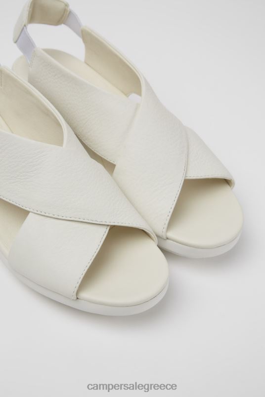 Σχέδιο μπαλόνι λευκά δερμάτινα σανδάλια για γυναίκες Camper V20TF234 άσπρο
