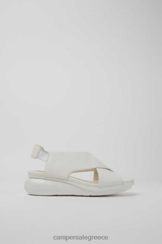 Σχέδιο μπαλόνι λευκά δερμάτινα σανδάλια για γυναίκες Camper V20TF234 άσπρο