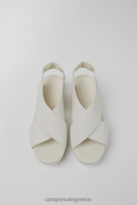 Σχέδιο μπαλόνι λευκά δερμάτινα σανδάλια για γυναίκες Camper V20TF234 άσπρο