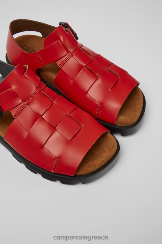 σχέδιο brutus σανδάλι κόκκινα δερμάτινα σανδάλια για γυναίκες Camper V20TF211 το κόκκινο