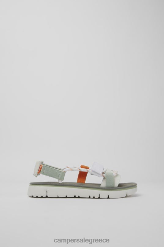 Σχέδιο oruga λευκό πράσινο και πορτοκαλί σανδάλια για γυναίκες Camper V20TF193 άσπρο