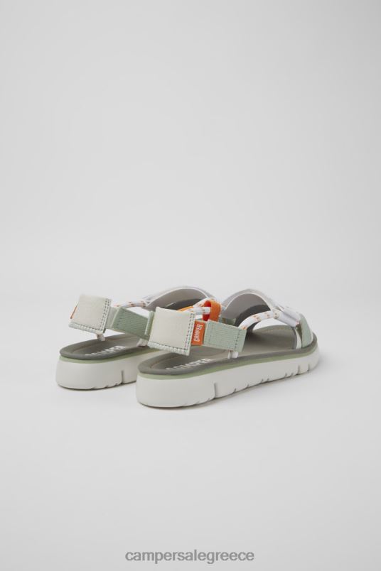 Σχέδιο oruga λευκό πράσινο και πορτοκαλί σανδάλια για γυναίκες Camper V20TF193 άσπρο