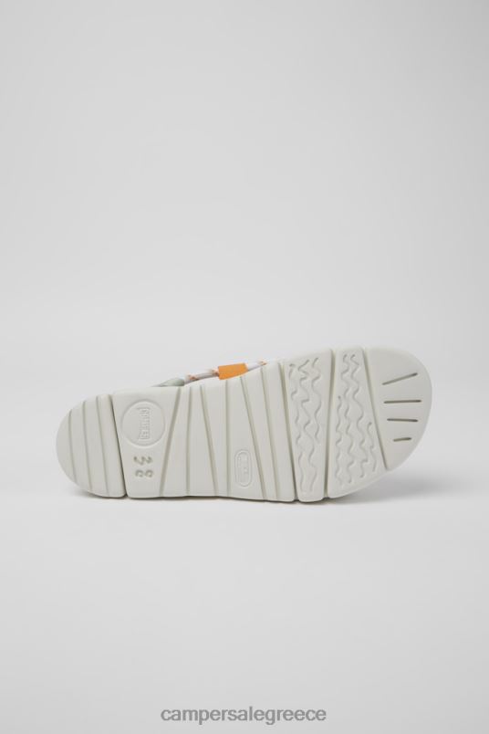 Σχέδιο oruga λευκό πράσινο και πορτοκαλί σανδάλια για γυναίκες Camper V20TF193 άσπρο