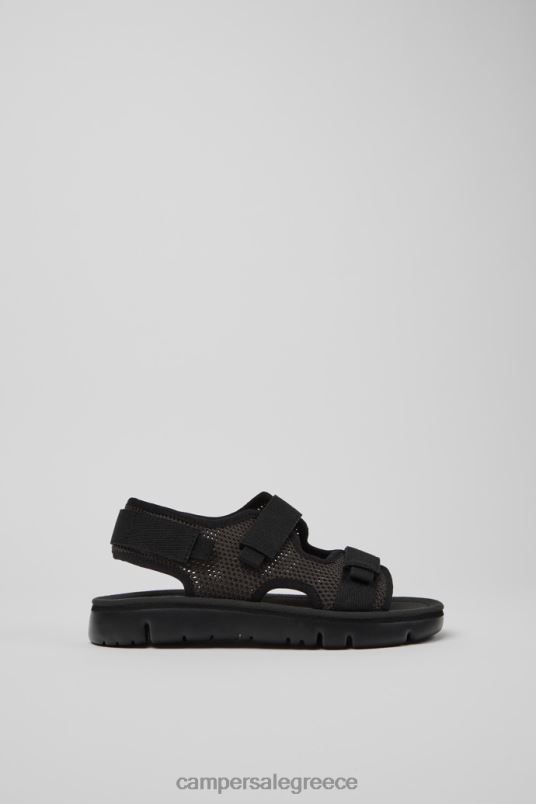 Σχεδίαση γυναικεία πέδιλα σε μαύρο και γκρι oruga Camper V20TF224 μαύρος