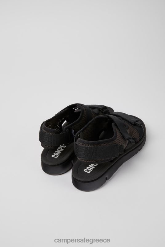 Σχεδίαση γυναικεία πέδιλα σε μαύρο και γκρι oruga Camper V20TF224 μαύρος