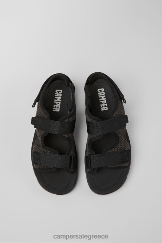 Σχεδίαση γυναικεία πέδιλα σε μαύρο και γκρι oruga Camper V20TF224 μαύρος