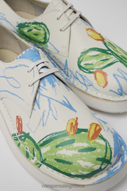 δίδυμα λευκά δερμάτινα παπούτσια με κορδόνια για άνδρες νέες αφίξεις Camper V20TF1468 άσπρο