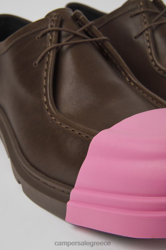 Σχεδιασμός Junction καφέ δερμάτινα παπούτσια για άνδρες Camper V20TF1355 καφέ