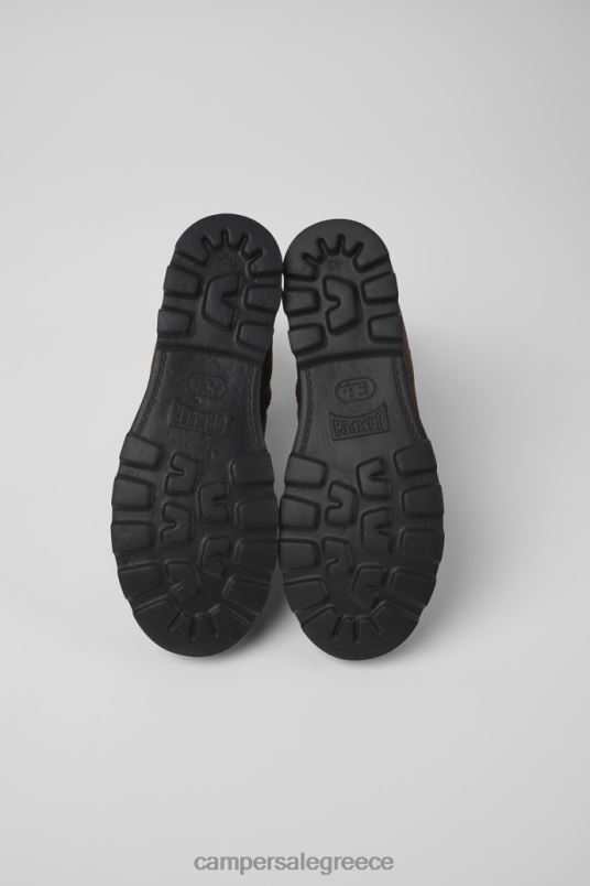 αποκλειστικά ανδρικά μποτάκια από ύφασμα και δερμάτινα καφέ brutus Camper V20TF1429 καφέ