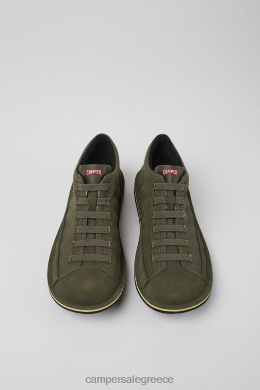 αποκλειστικά ανδρικά παπούτσια από ύφασμα και nubuck πράσινο σκαθάρι Camper V20TF1378 πράσινος