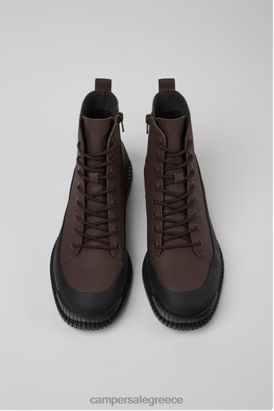 Σχέδιο pix καφέ και μαύρες δερμάτινες μπότες με κορδόνια για άνδρες Camper V20TF1423 καφέ