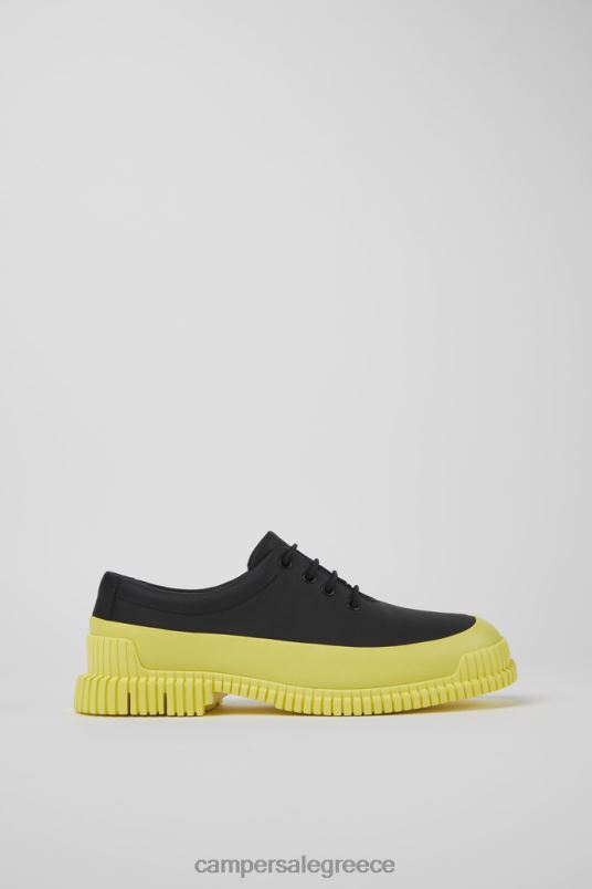 pix μαύρα και κίτρινα δερμάτινα παπούτσια με κορδόνια αποκλειστικά για άνδρες Camper V20TF1440 μαύρος