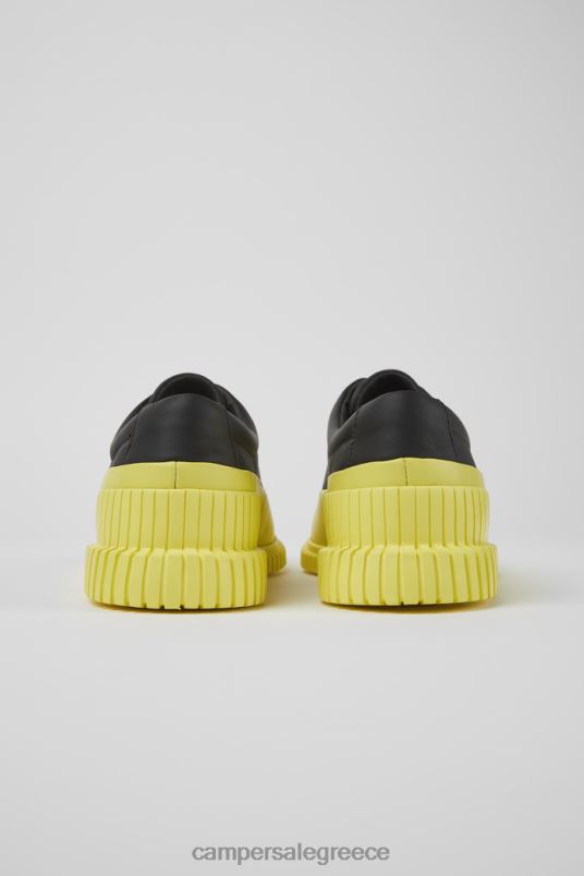 pix μαύρα και κίτρινα δερμάτινα παπούτσια με κορδόνια αποκλειστικά για άνδρες Camper V20TF1440 μαύρος