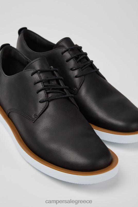 wagon μαύρα δερμάτινα ανδρικά παπούτσια αποκλειστικά Camper V20TF1463 μαύρος