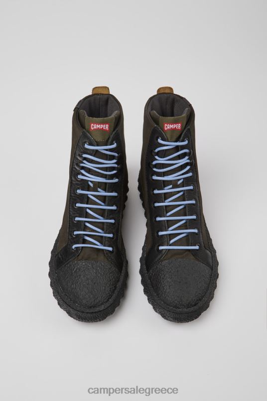 Νέες αφίξεις ανδρικά μποτάκια από υφασμάτινα και δερμάτινα πράσινα εδάφους Camper V20TF1255 πράσινος