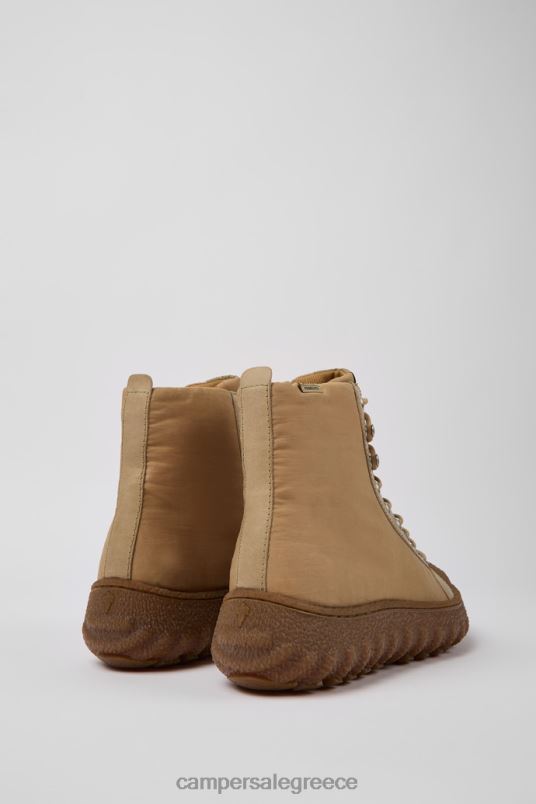 ανδρικά μποτάκια από υφασμάτινα και δερμάτινα τρίμματα μπεζ νέες παραλαβές Camper V20TF1256 μπεζ