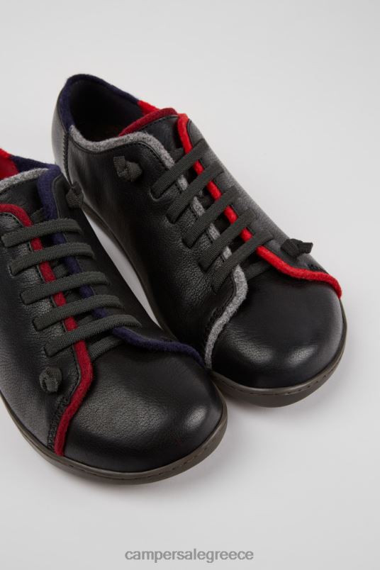 Σχεδιασμός δίδυμα μαύρα δερμάτινα και μαλλί για άνδρες Camper V20TF1282 μαύρος