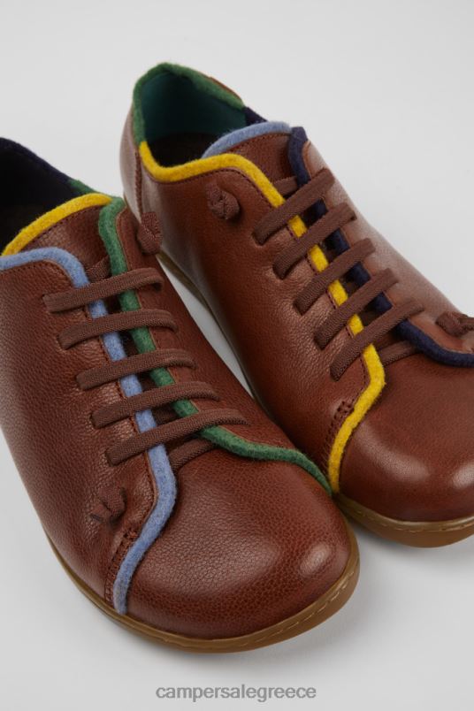 δίδυμα καφέ δερμάτινα και μάλλινα παπούτσια αποκλειστικά για άνδρες Camper V20TF1283 καφέ